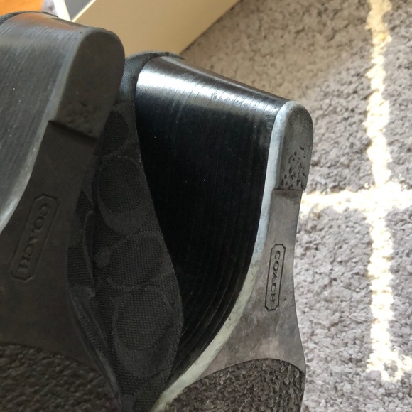 Coach💗black canvas wedge heel size 7.5 - Picture 6 of 7